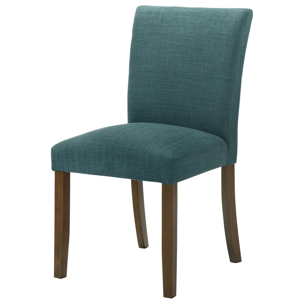 Coaster Cantley Side Chair with Teal Blue Cushion in Rich Brown, , large