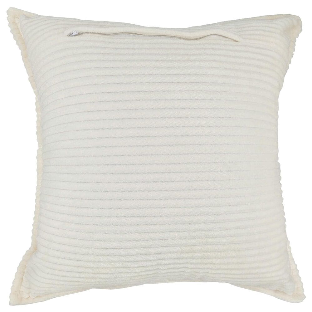Chanasaya 20" Square Textured Patchwork Throw Pillow in Ivory, , large