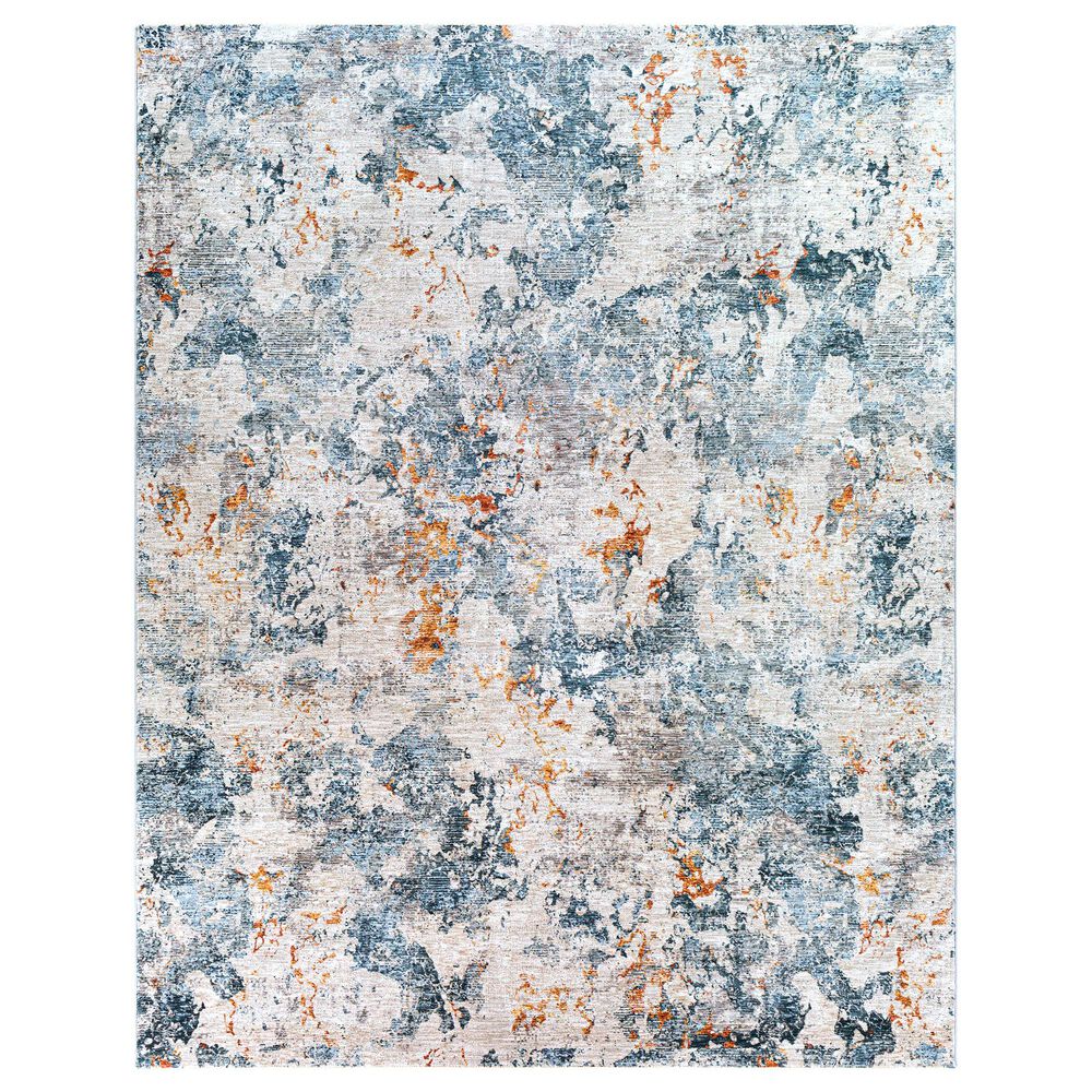 Surya Laila LAA-2315 10" x 14" Teal, Sage, Orange, Saffron, Gray and Cream Area Rug, , large