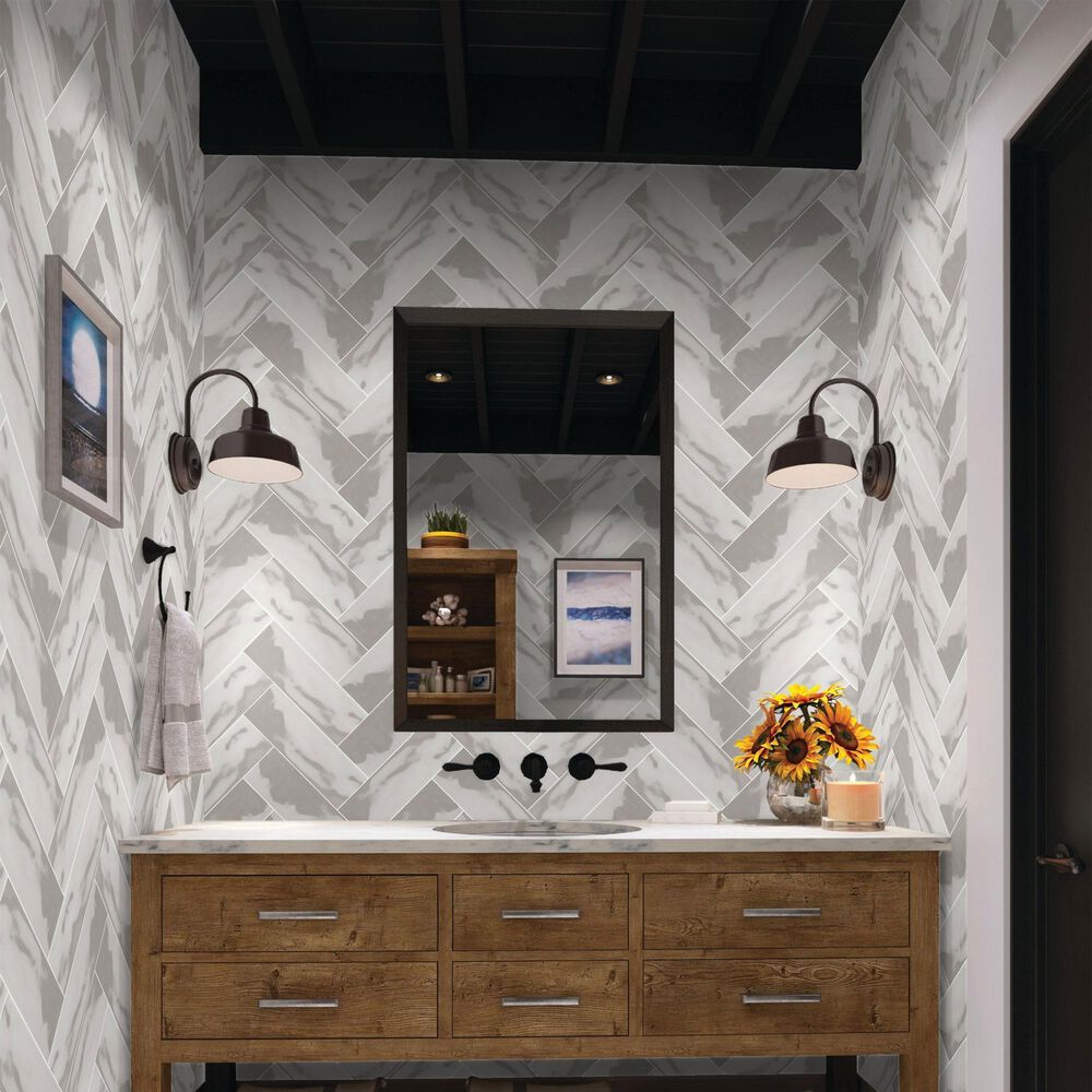 Dal-Tile Mythology Harmonia Undulated 4&quot; x 12&quot; Ceramic Subway Tile, , large