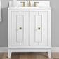 37B Kinsale 30" Single Bathroom Vanity Cabinet in Bright White with White Composite Stone Top and Backsplash, , large