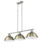 Golden Lighting Duncan 3-Light Pendant with Aged Brass Shade in Chrome, , large