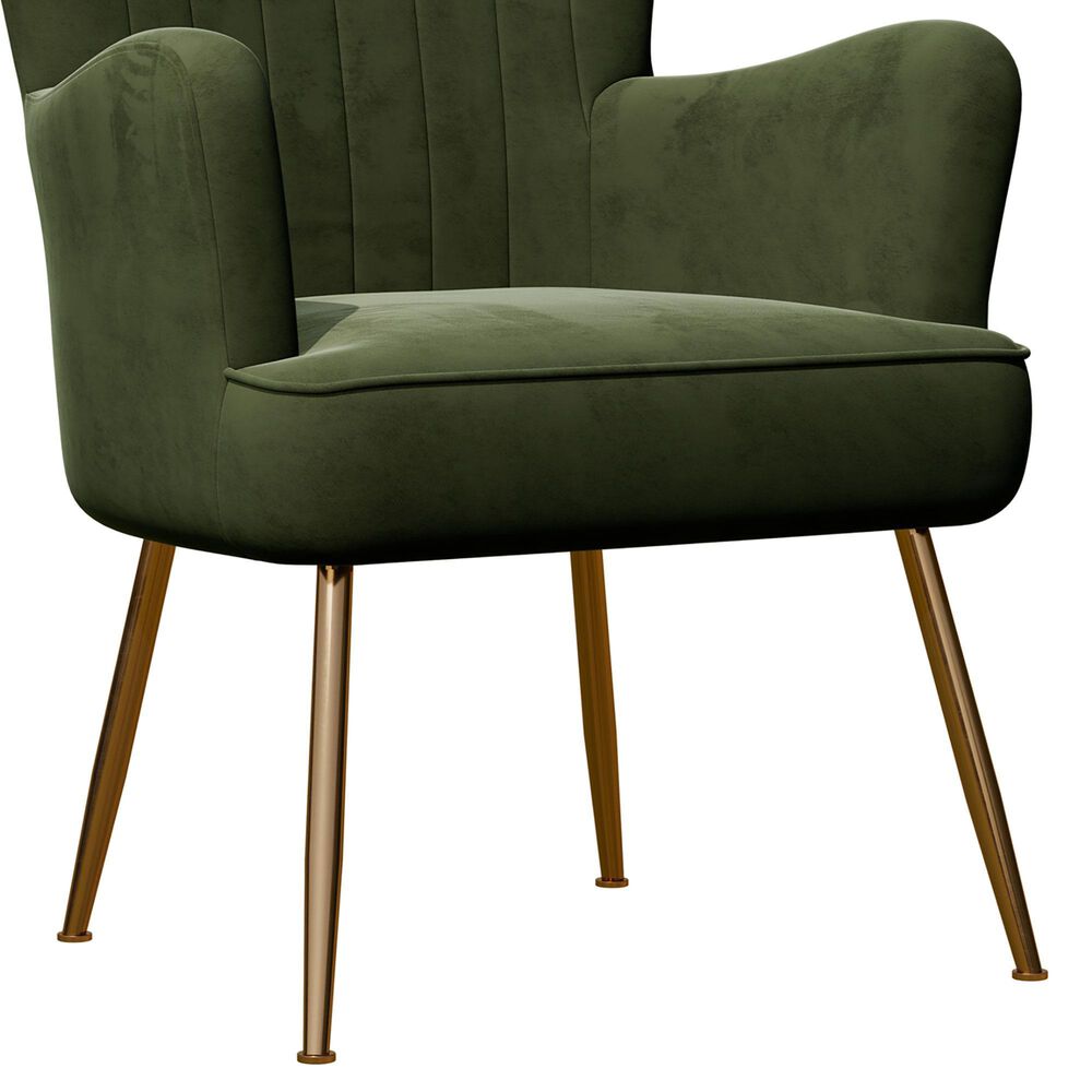 Emerald Home Furnishings Amera Accent Chair in Dark Green, , large