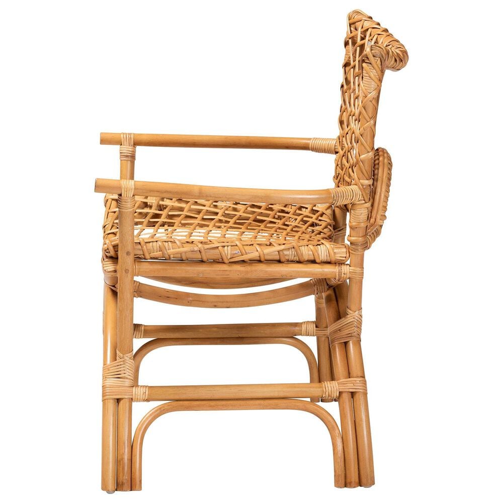 Baxton Studio Mamba Arm Chair in Light Honey, , large