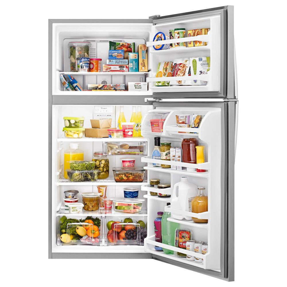 Whirlpool 18 Cu. Ft. Top Freezer Refrigerator in Stainless Steel, , large