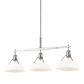 Golden Lighting Orwell 3-Light Linear Pendant with Opal Glass Shade in Chrome, , large