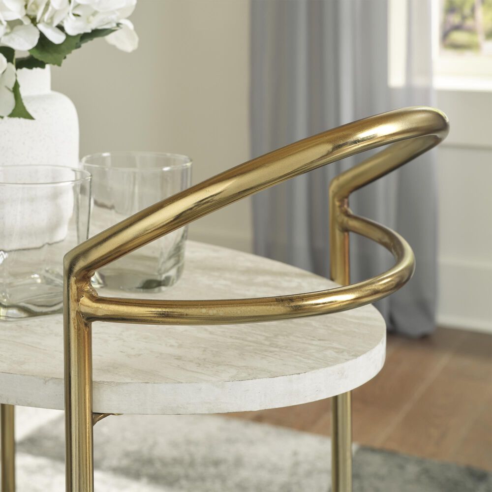 Ashley Tarica Bar Cart in Cream and Gold, , large