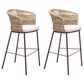 Zuo Modern Freycinet Patio Barstool with Natural Frame in Gray (Set of 2), , large