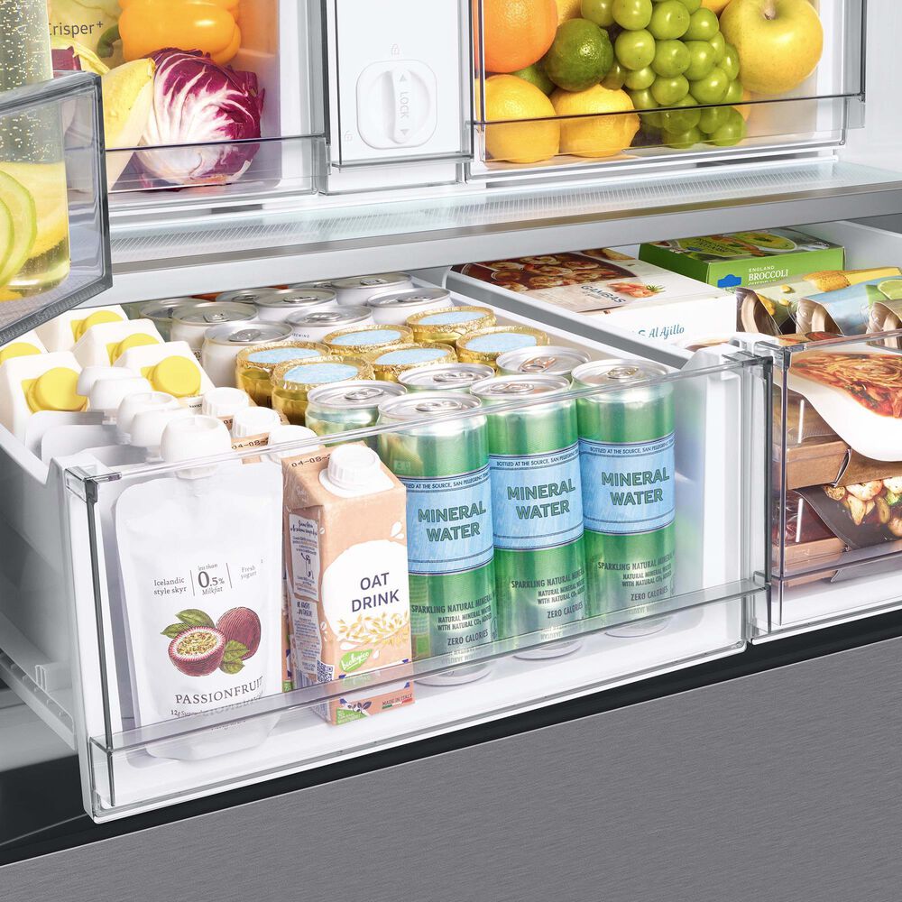 Samsung Bespoke Bespoke 30.1 Cu. Ft. 3-Door French Door Refrigerator with Beverage Center - Stainless Steel Panels Included, , large