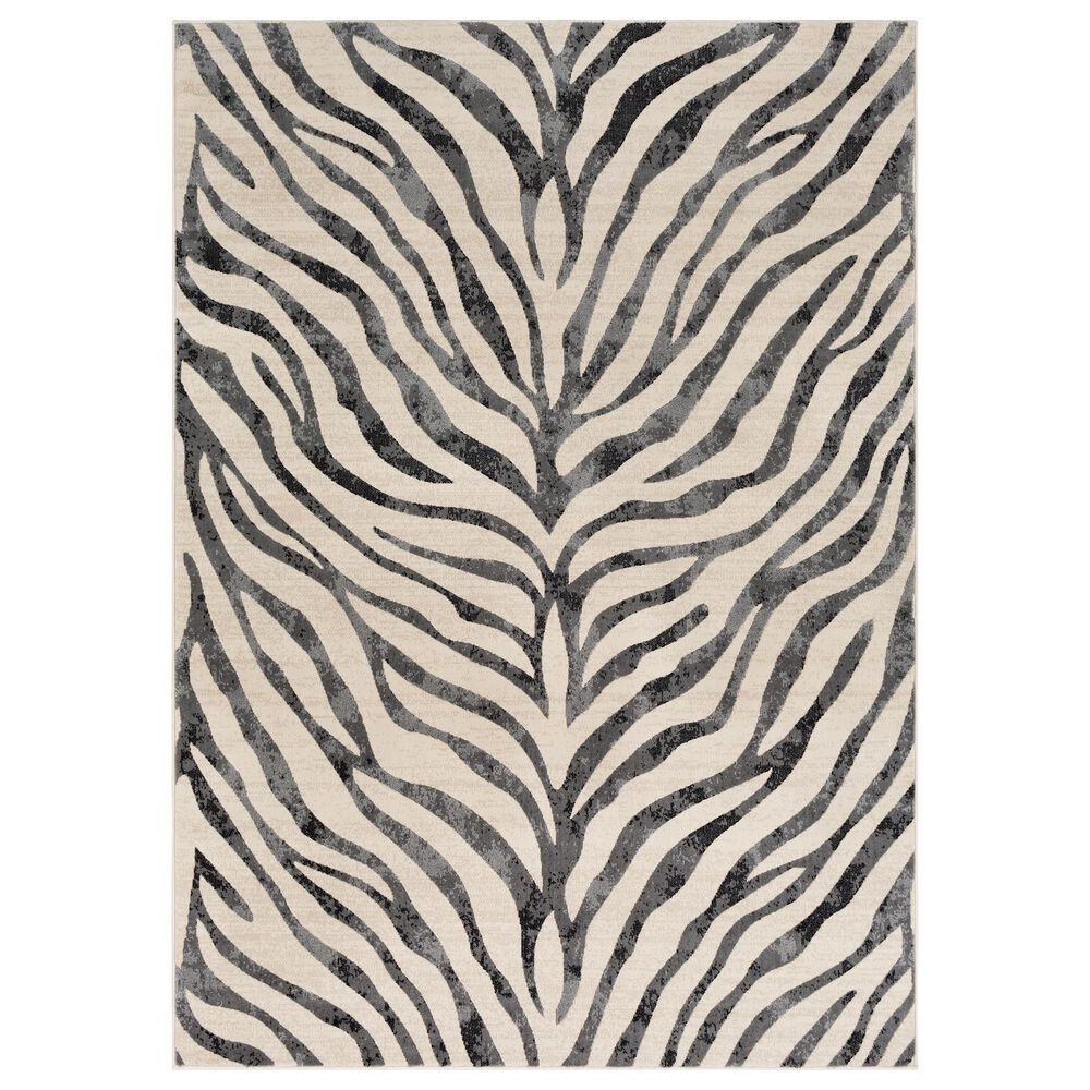 Surya City 3"11" x 5"7" Charcoal, Light Slate, Light Beige, Taupe and Black Area Rug, , large