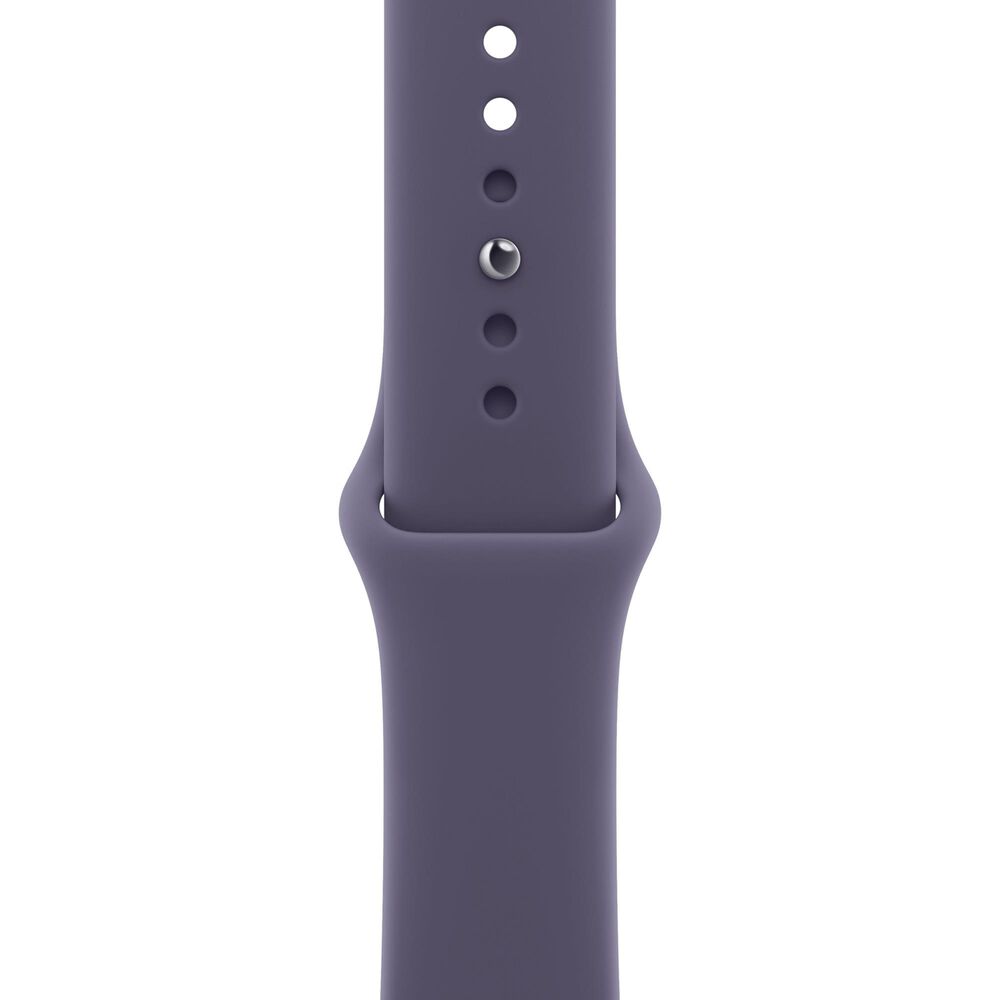 Apple Watch Series 11 (GPS) 42mm Aluminum Case with Purple Fog Sport Band - S/M in Silver and 2-Year AppleCare+, , large