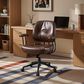 HOMLUX Executive Office Chair with PU Fabric Cushion in Dark Brown, , large