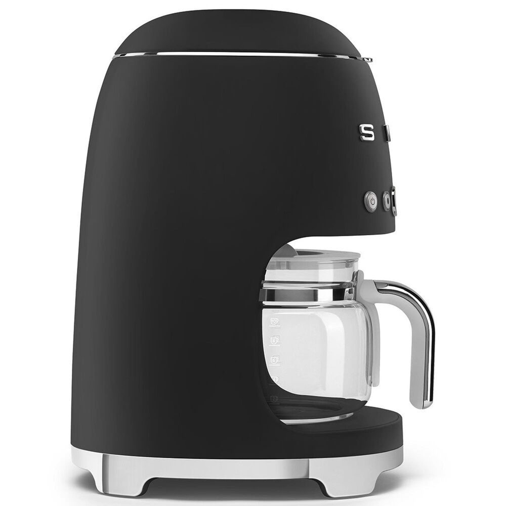 SMEG 47.34 Oz Drip Coffee Maker in Black and Polished Chrome, , large