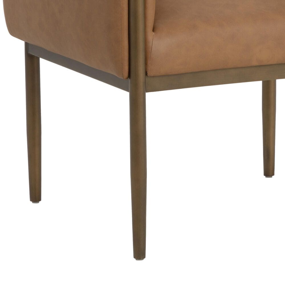 Club Collection By Sunpan Olea Arm Chair with Milliken Cognac Cushion in Bronze, , large