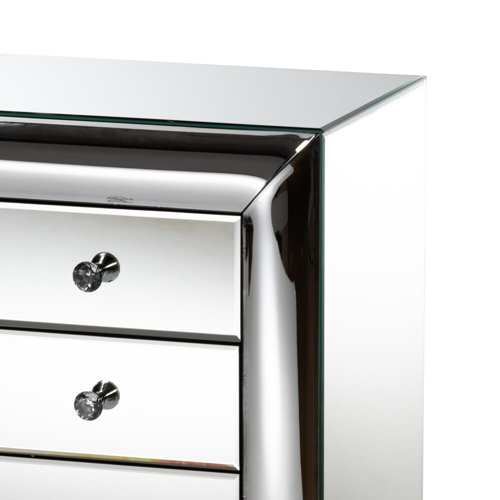 Baxton Studio Pauline 3 Drawer Nightstand in Mirrored, , large
