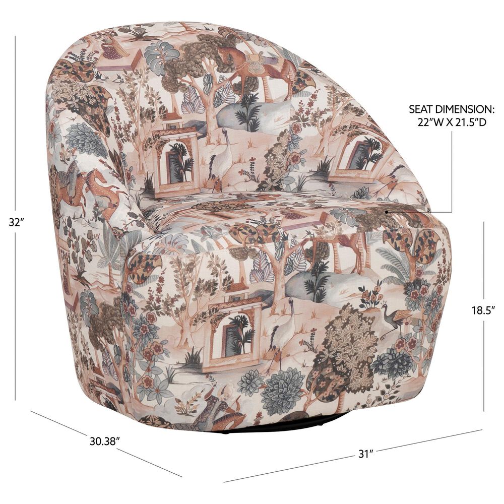 Linon Home Decor Carlos Swivel Chair in Multicolor, , large