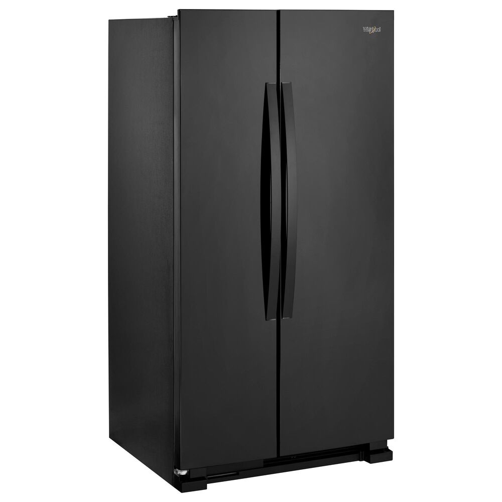 Whirlpool 22 Cu. Ft. Side-by-Side Refrigerator with Hidden Hinges in Black, , large