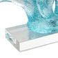 Maple and Jade Coral Ombre Decorative Sculpture with Base in Blue and Clear, , large