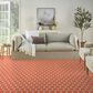 Nourison Twist Reversible 9" x 12" Coral Indoor/Outdoor Area Rug, , large