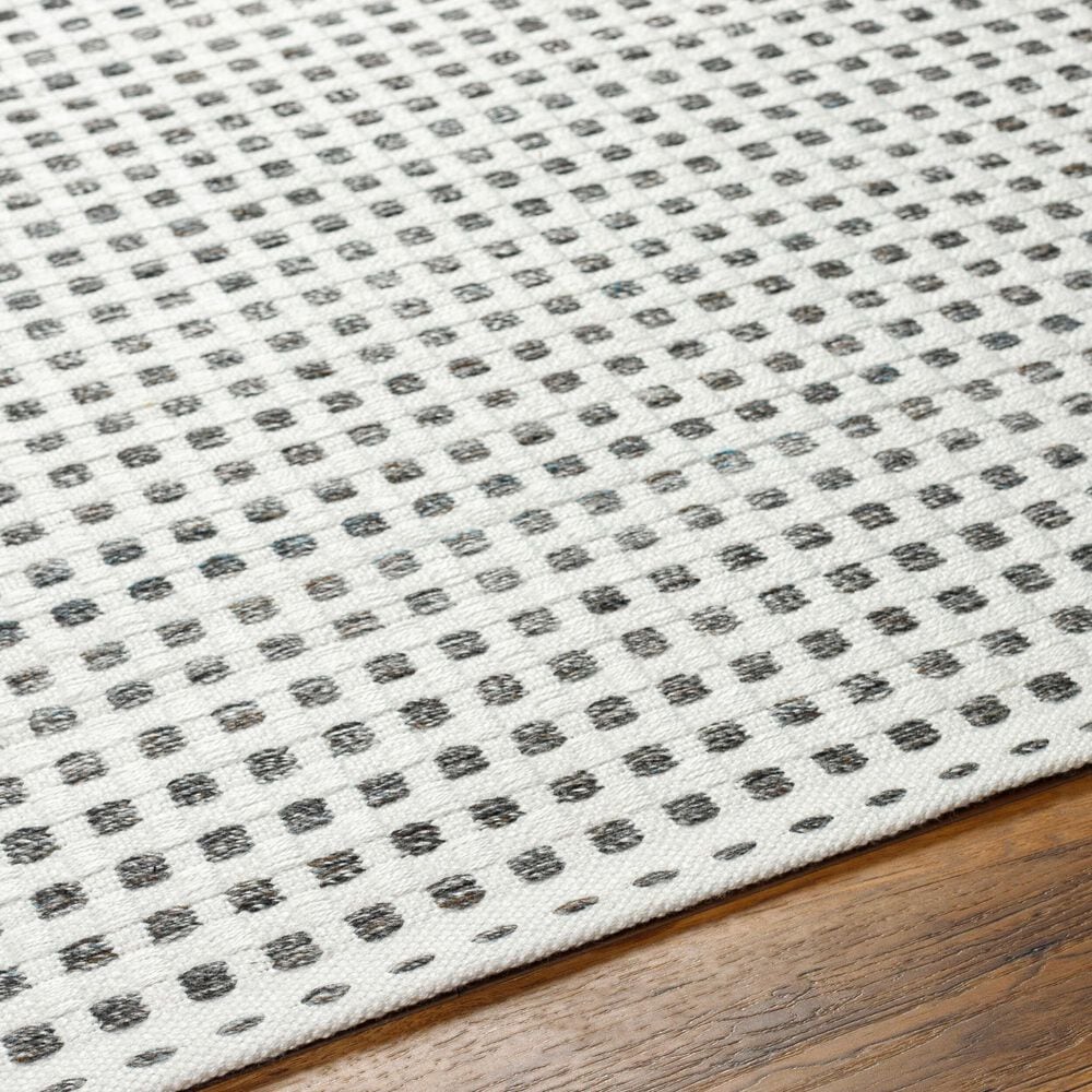 Surya Ariel White and Charcoal 10&#39; x 14 Area Rug, , large