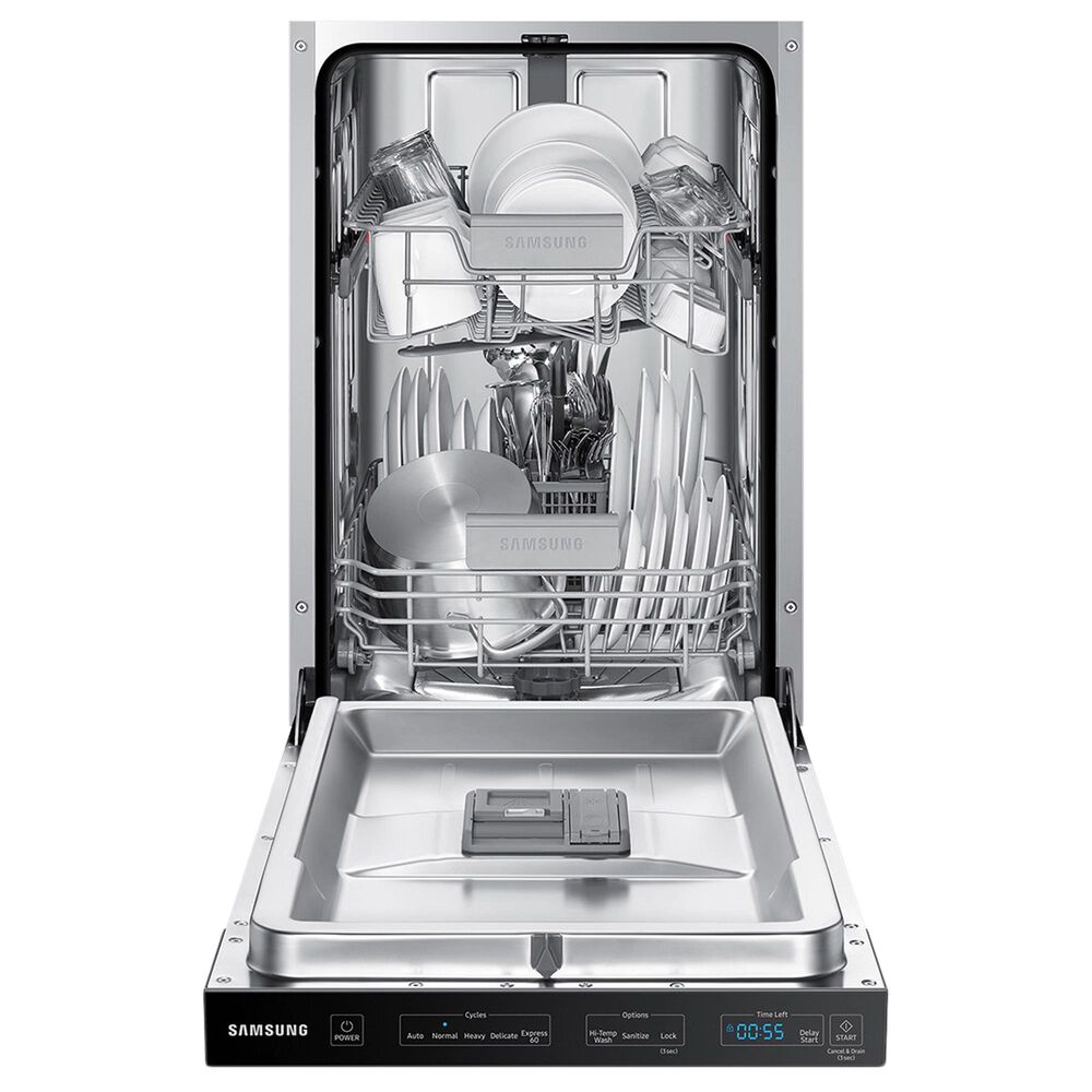 Samsung 18" Built-In Recessed Handle Dishwasher in Black Stainless Samsung 18 Inch Dishwasher Black Stainless Steel