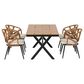 Hearth and Haven 5-Piece Outdoor Dining Set with Dark Yellow Rattan Chairs and Plastic Wood Table in Beige, , large