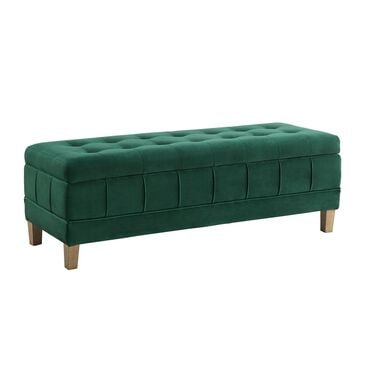 Mayberry Hill Crosby Storage Bench in Evergreen, , large