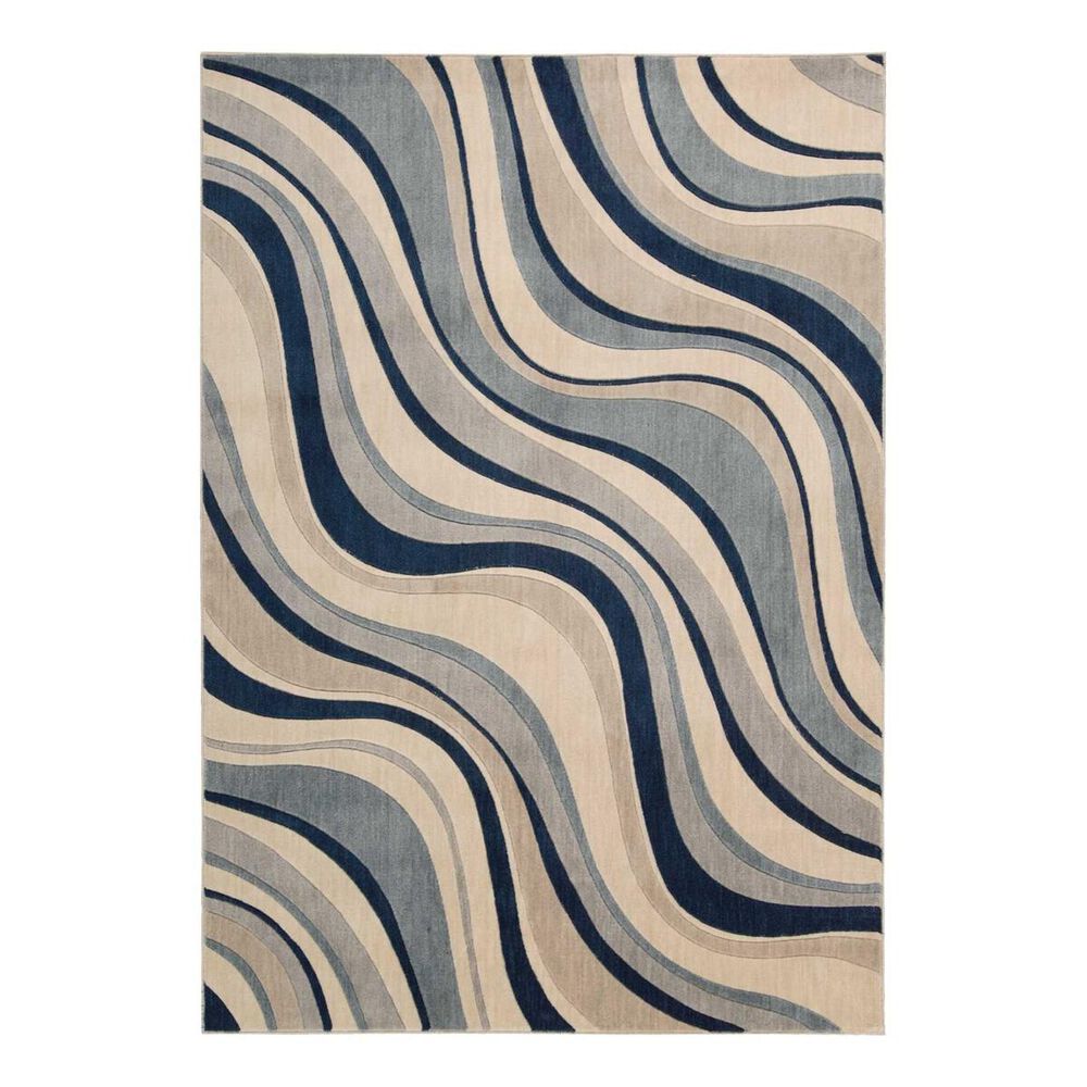 Nourison Somerset ST81 3"6" x 5"6" Ivory Blue Area Rug, , large
