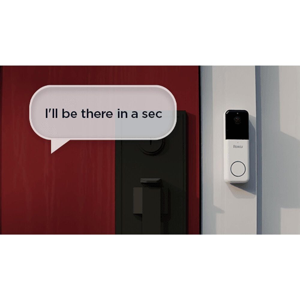 Roku Wire-free Video Doorbell and Chime with 1440p HD Night Vision in White, , large