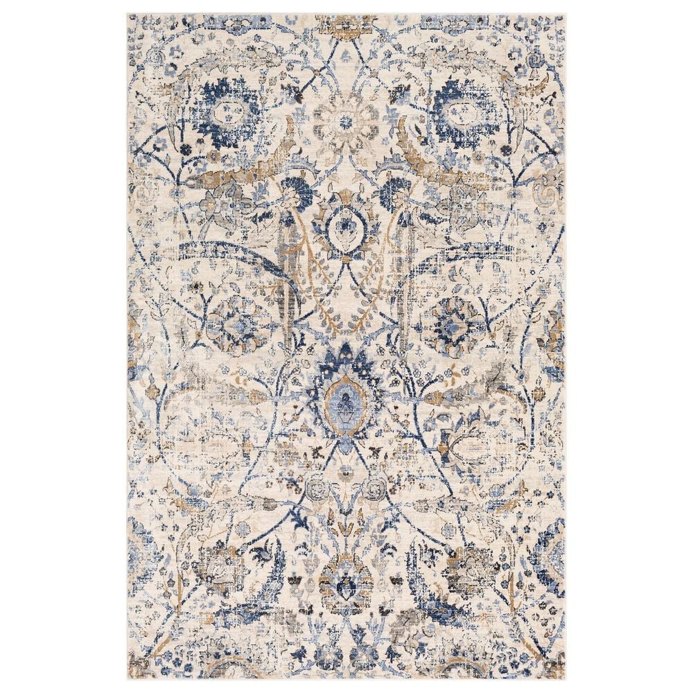 Surya Indigo IGO-2320 5"3" x 7"3" Blue, Beige and White Area Rug, , large