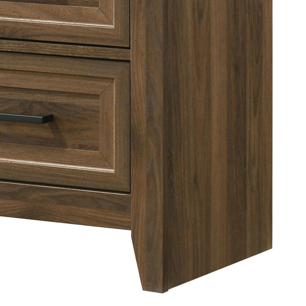 Crown Mark Lorraine 2 Drawer Nightstand in Medium Brown, , large