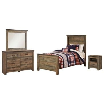 Ashley Trinell 4-Piece Twin Bedroom Set in Brown, , large