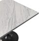 Leisuremod LeisureMod Verve Collection 36 Square Dining Table, Black Base with Laminated White Marbleized Top, , large