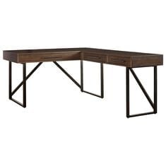 Signature Design by Ashley Starmore Desk and Return in Oiled Walnut