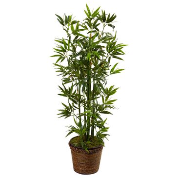 Nearly Natural Inc 4" Bamboo Artificial Tree in Coiled Rope Planter, , large