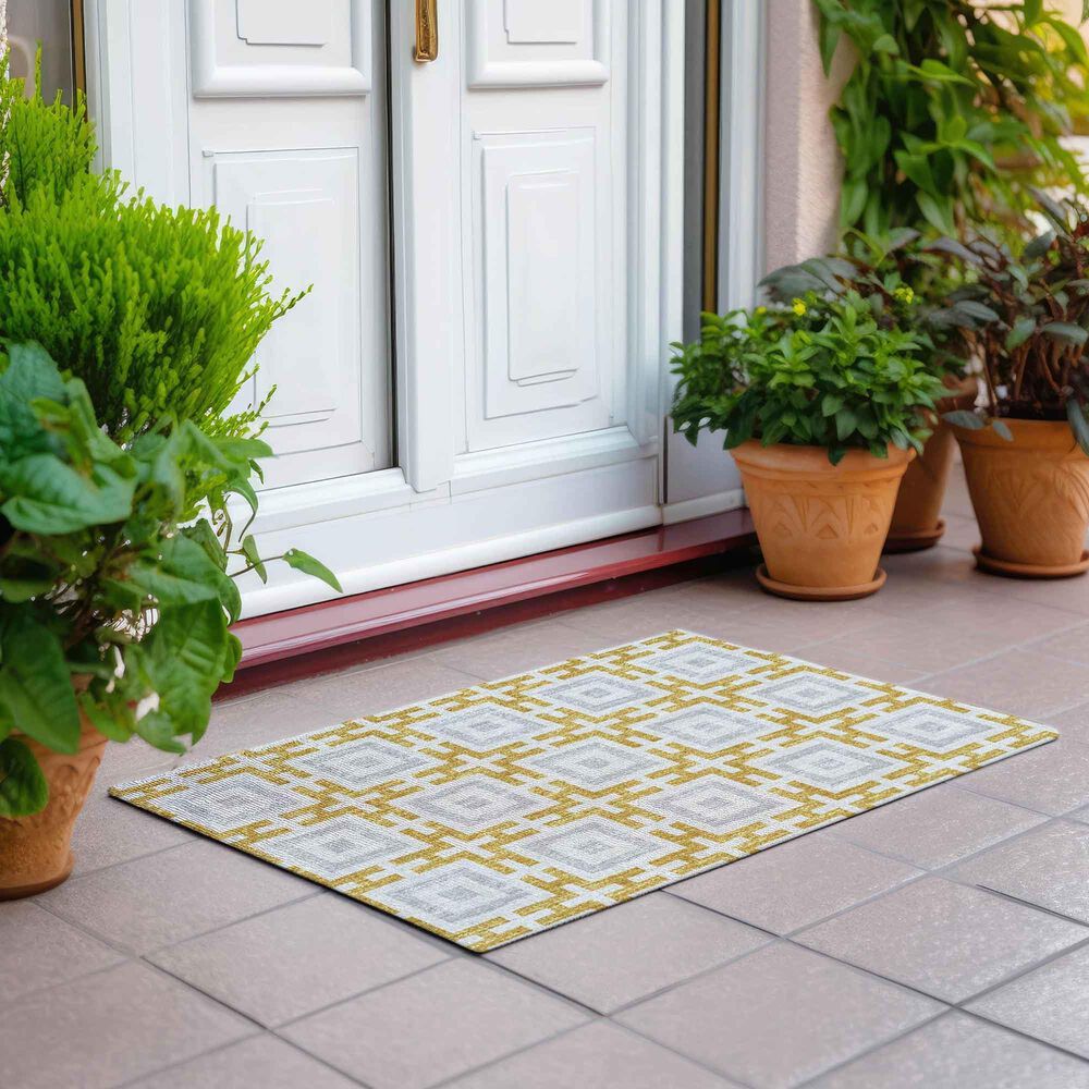 Dalyn Rug Company Marlo 1&#39;8&quot; x 2&#39;6&quot; Gold Indoor/Outdoor Area Rug, , large