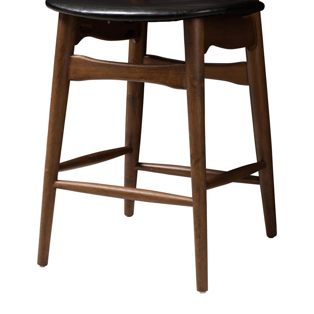 Baxton Studio Flora Counter Stool in Walnut (Set of 2), , large