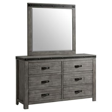 Mayberry Hill Wade 6-Drawer Dresser and Mirror in Brushed Ash Gray, , large
