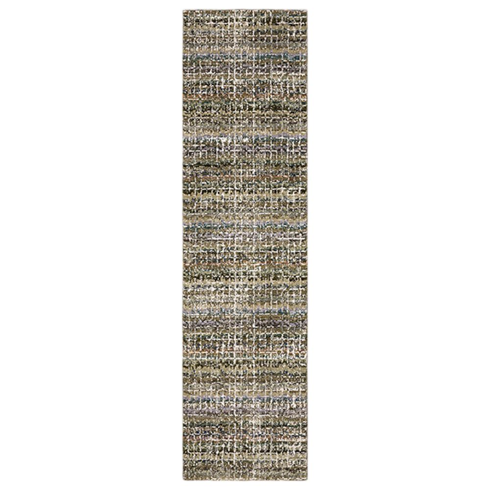 Oriental Weavers Atlas Stripe 747A0 2"3" x 8" Green Runner, , large