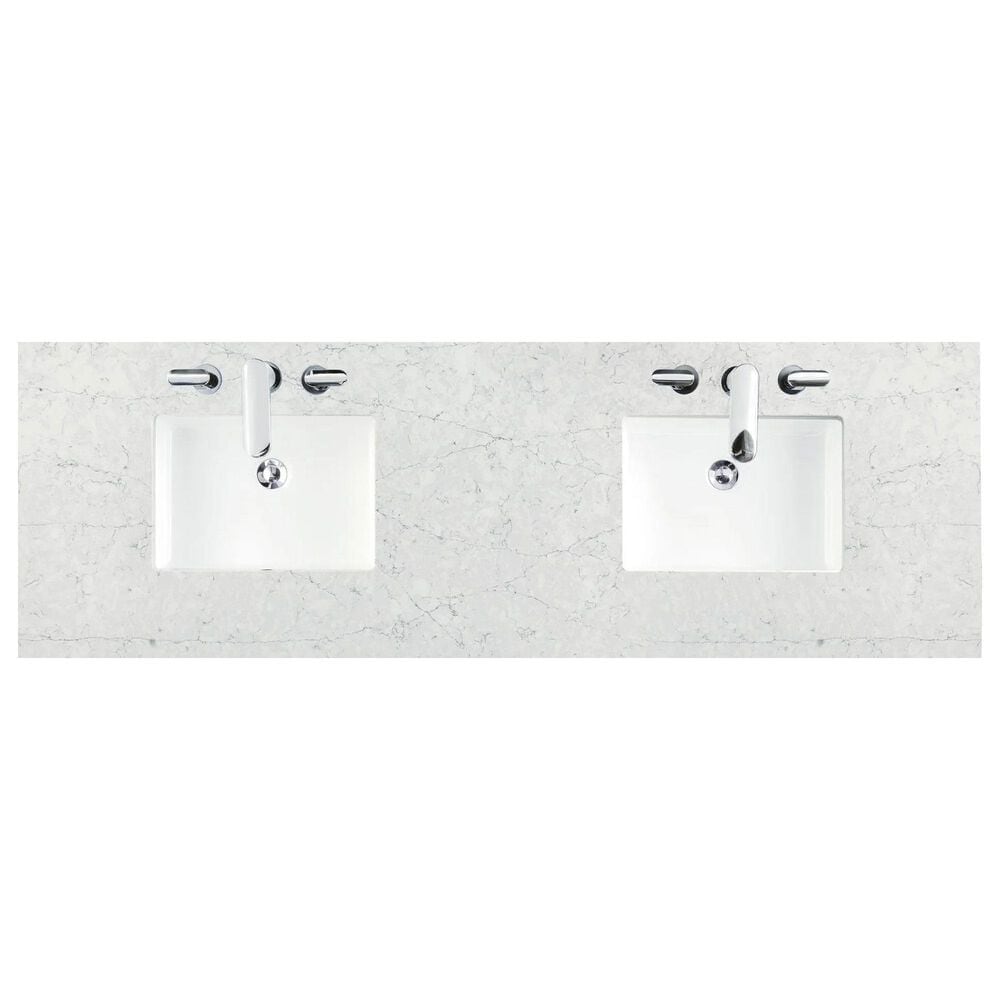 James Martin Vanities Brittany 72&quot; Double Bathroom Vanity in Black Onyx with 3 cm Eternal Jasmine Pearl Quartz Top and Rectangle Sinks, , large