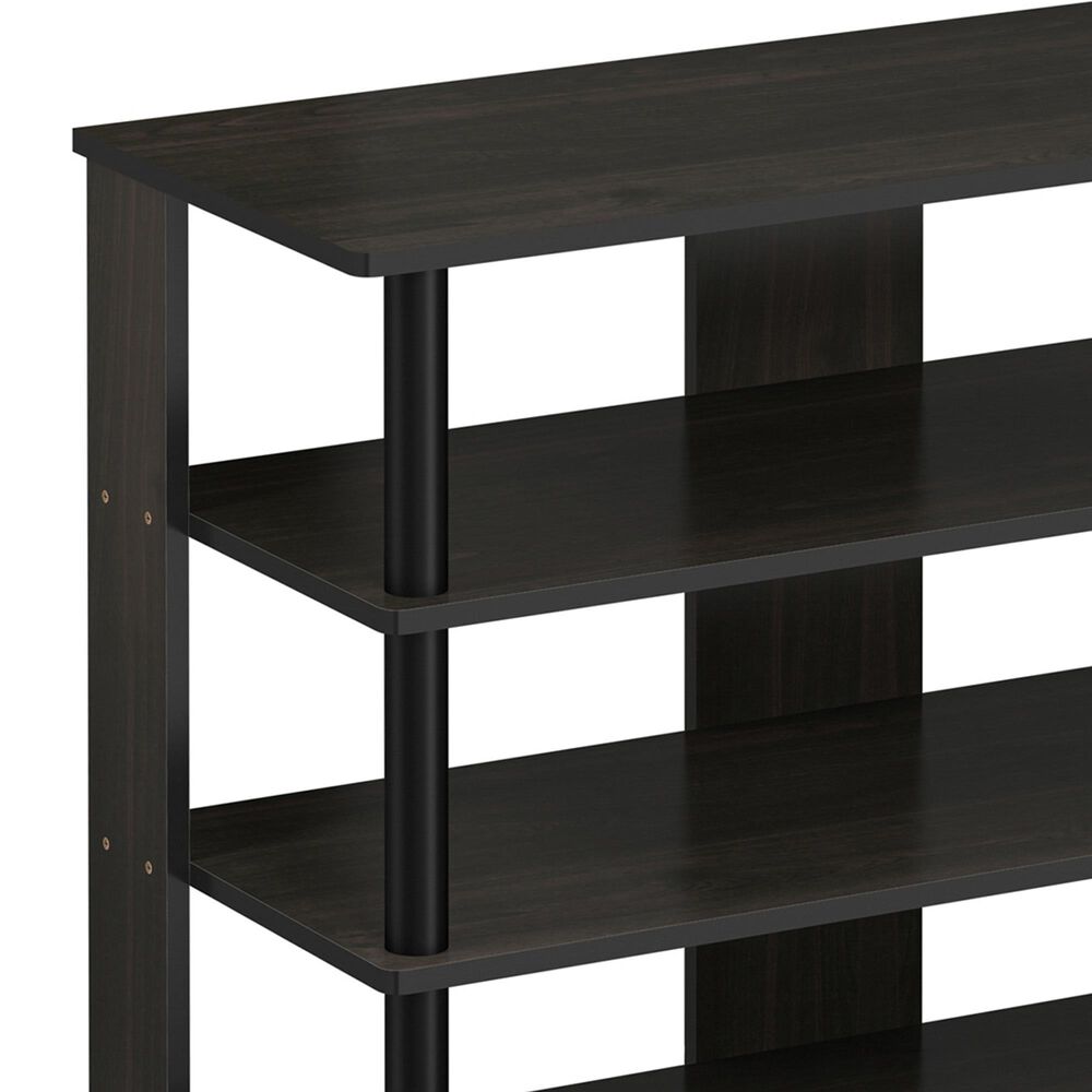 HOMLUX 5-Tier Shoe Rack in Espresso and Black, , large
