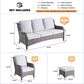 HOMLUX 5-Piece Patio Furniture Set with Chairs and Ottomans, High Back Outdoor Sofa Set, Grey Rattan in Gray, , large