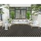 Nourison Twist Reversible 10" x 14" Black Indoor/Outdoor Area Rug, , large