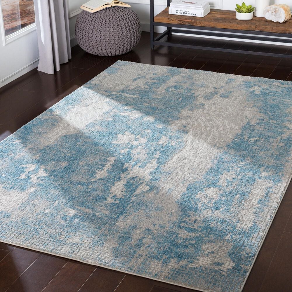 Surya Aisha 2&#39;7&quot; x 4&#39;11&quot; Light Blue, Gray, Light Gray and Off-White Area Rug, , large