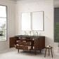 James Martin Vanities Amberly 60" Double Bathroom Vanity in Mid-Century Walnut with 3 cm Parisien Bleu Quartz Top and Rectangular Sinks, , large
