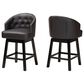 Baxton Studio Theron Swivel Counter Stool with Dark Brown Cushion in Espresso Brown (Set of 2), , large