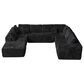 Noviland HOMLUX Modular Floor Sofa with Plush Corduroy, Big Comfy U-Shaped Sectional Couch in Black, , large