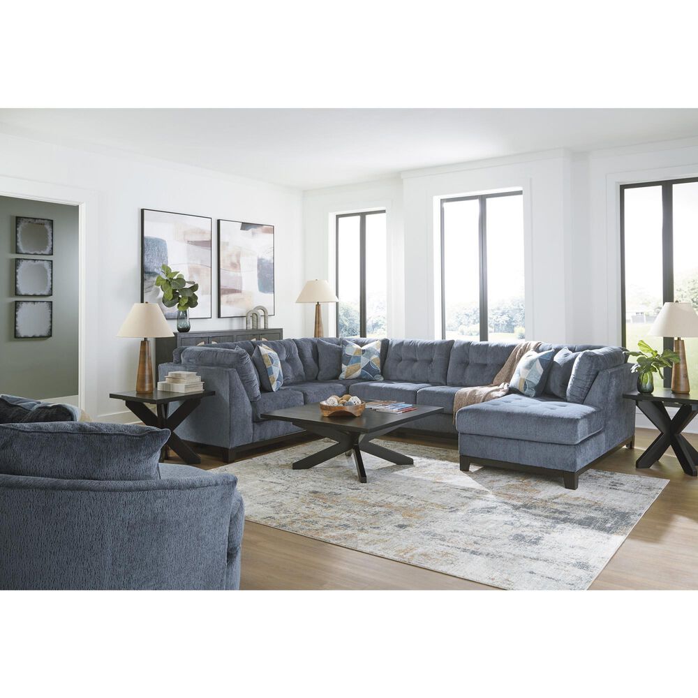 Ashley Maxon Place Oversized Swivel Accent Chair in Navy, , large