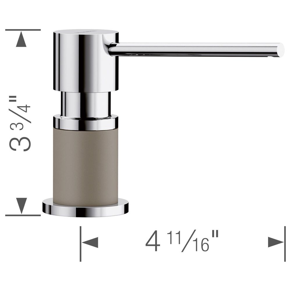 Blanco Lato Soap Dispenser in Chrome and Truffle, , large