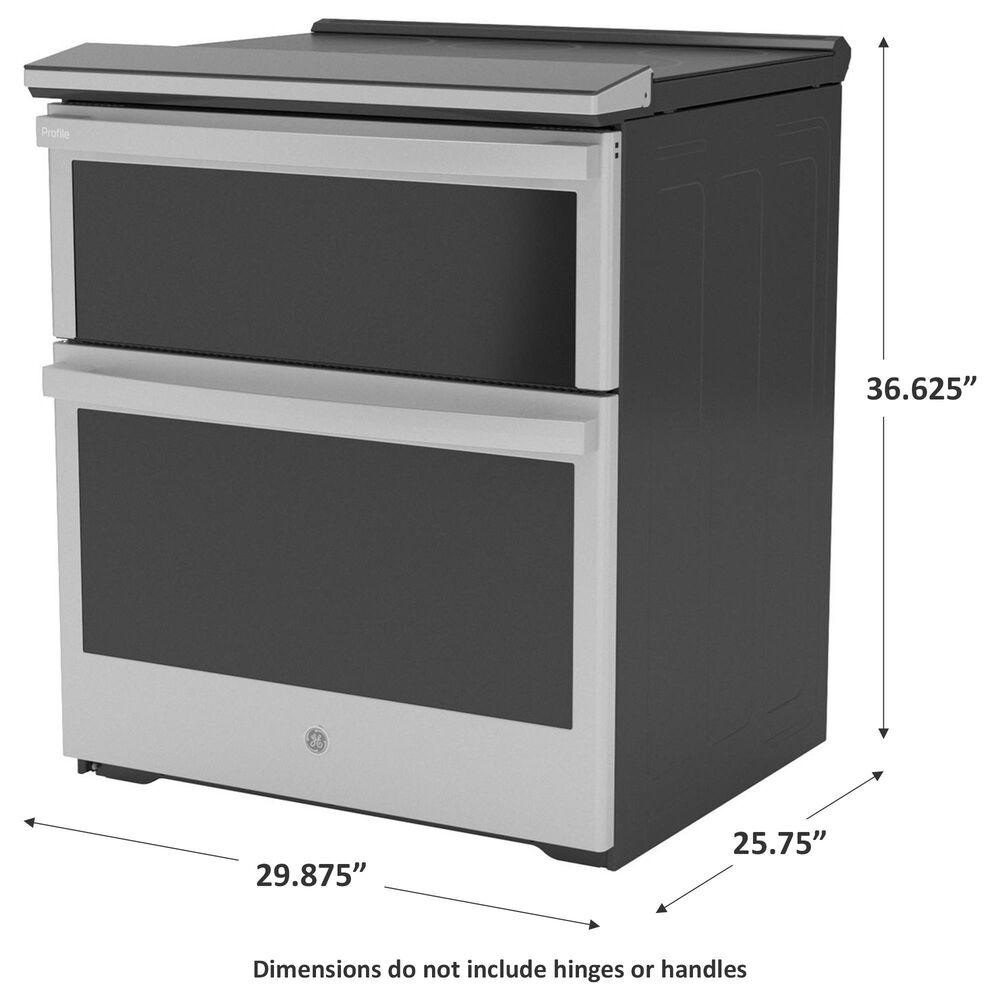 GE Profile 30&quot; Slide-In Electric Double Oven Fingerprint Resistant Range in Stainless Steel, , large